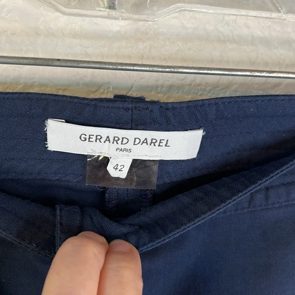 Gerard Darel Paris Blue Ankle Crop Pant Trousers Size 42/10 - Picture 6 of 7